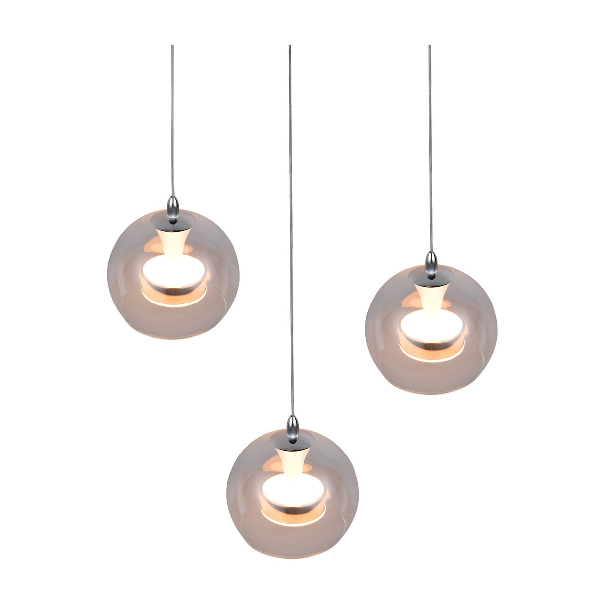 Flynt 3 Light LED Globe Chandelier – Chrome