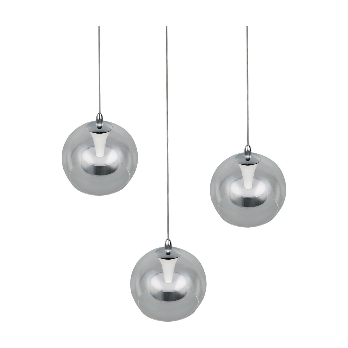 Flynt 3 Light LED Globe Chandelier – Chrome
