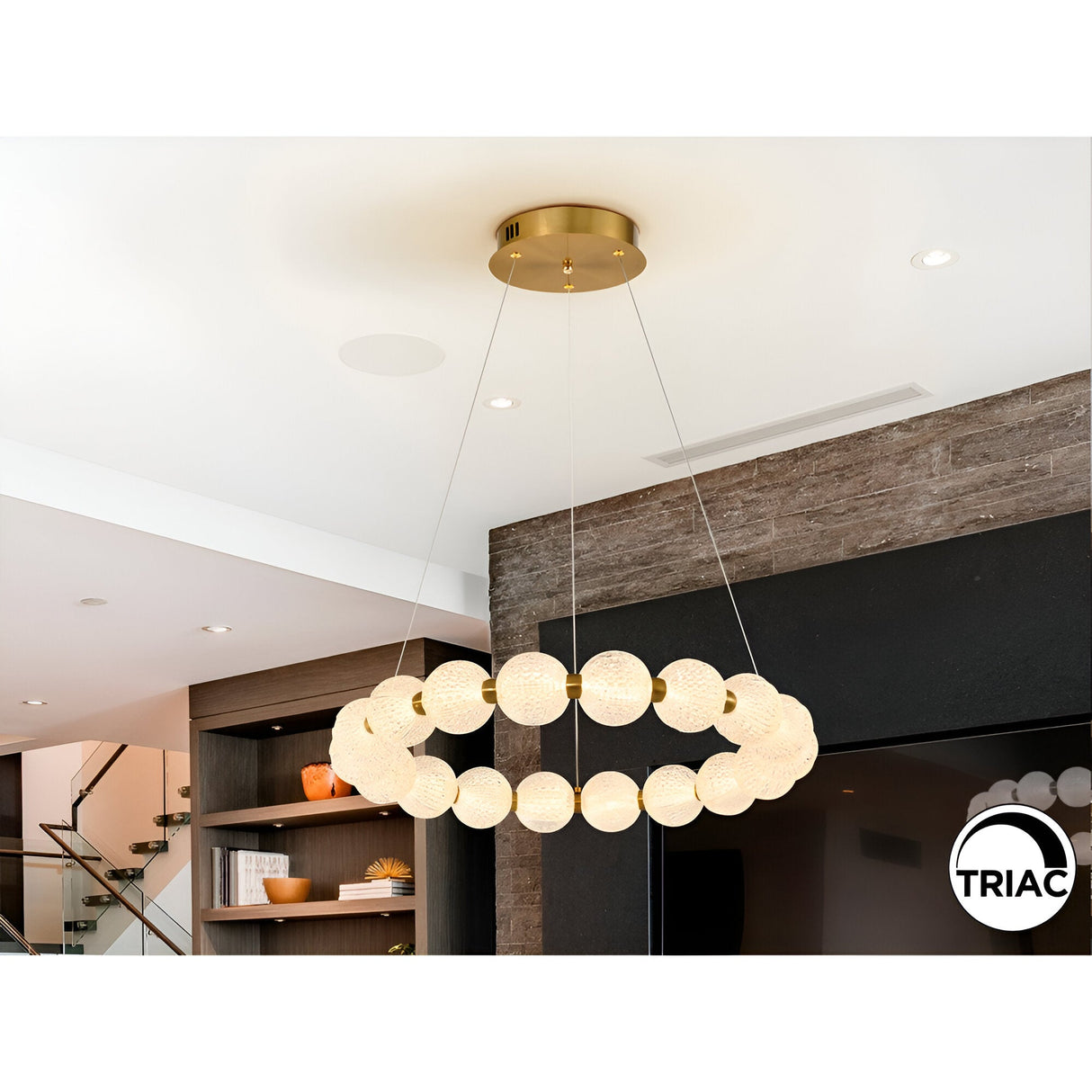 Roxan Dimmable LED Circular Suspension Light 30W 3000K - Brushed Gold