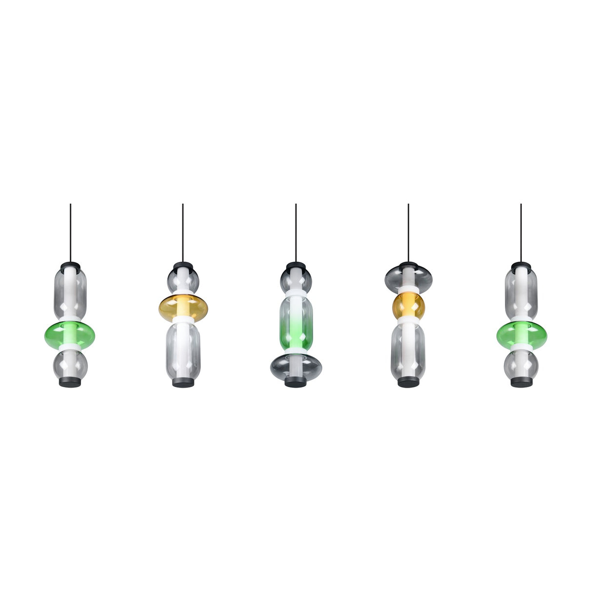 Minerva 5 Light LED Glass 100cm Chandelier – Multicoloured