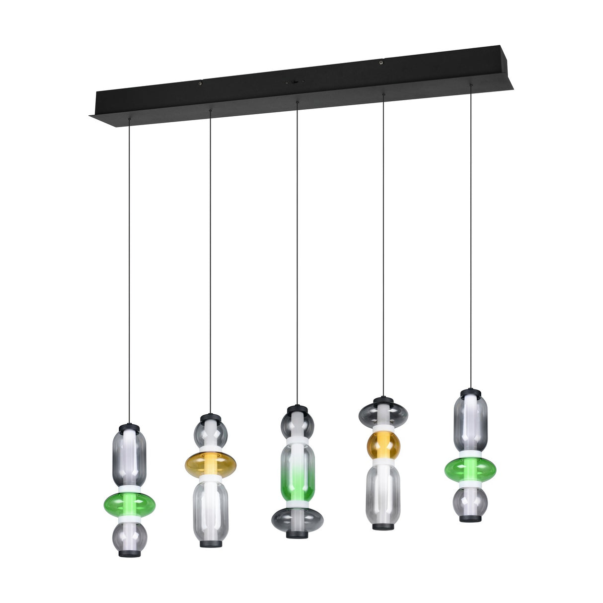 Minerva 5 Light LED Glass 100cm Chandelier – Multicoloured