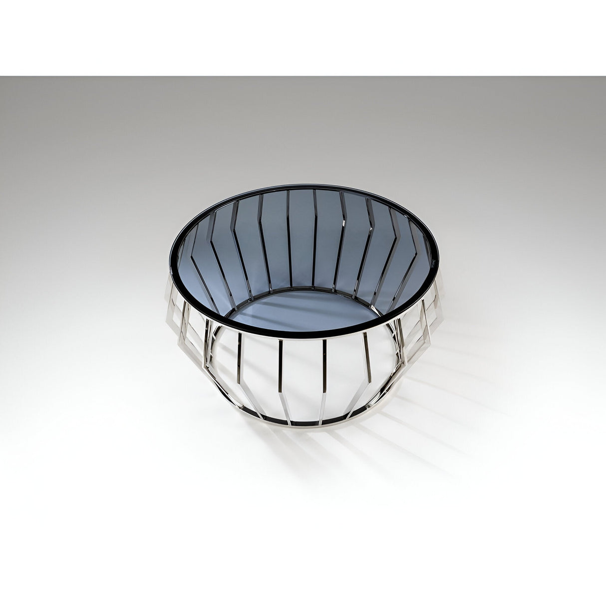 Ciros Large Stainless Steel & Glass Coffee Table - Smoked Black