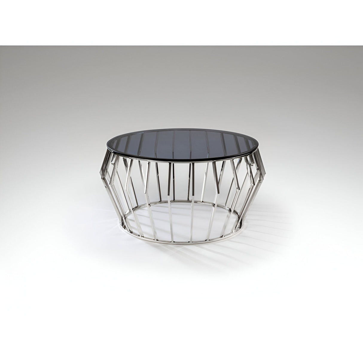 Ciros Large Stainless Steel & Glass Coffee Table - Smoked Black