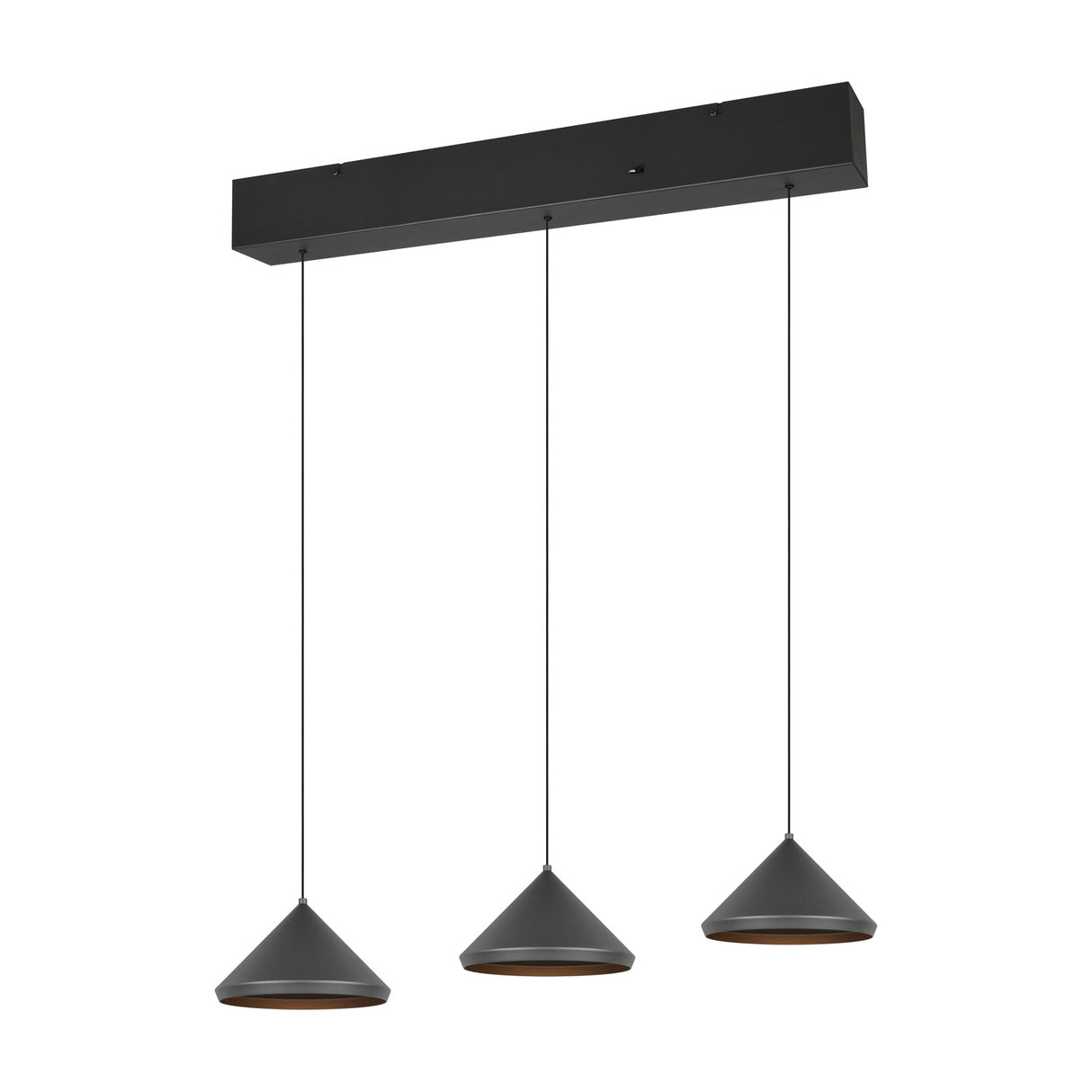 Laguna 3 Light LED Cone Chandelier – Matt Black
