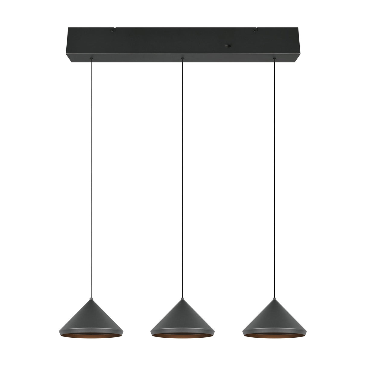 Laguna 3 Light LED Cone Chandelier – Matt Black