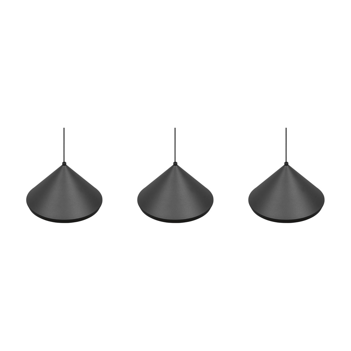 Laguna 3 Light LED Cone Chandelier – Matt Black