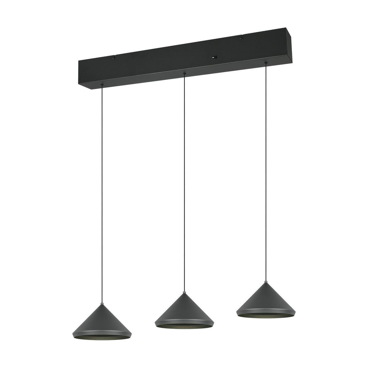 Laguna 3 Light LED Cone Chandelier – Matt Black