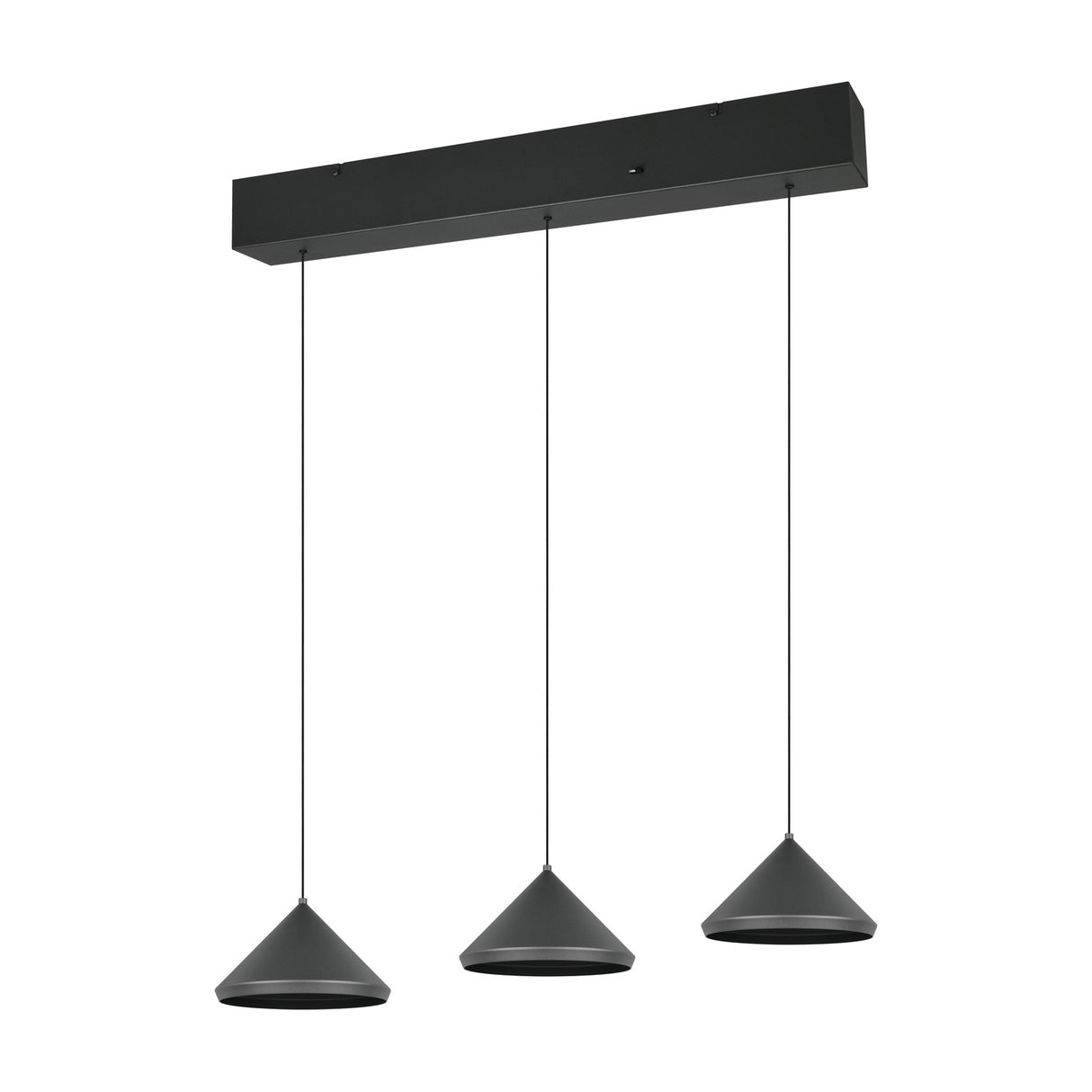 Laguna 3 Light LED Cone Chandelier – Matt Black