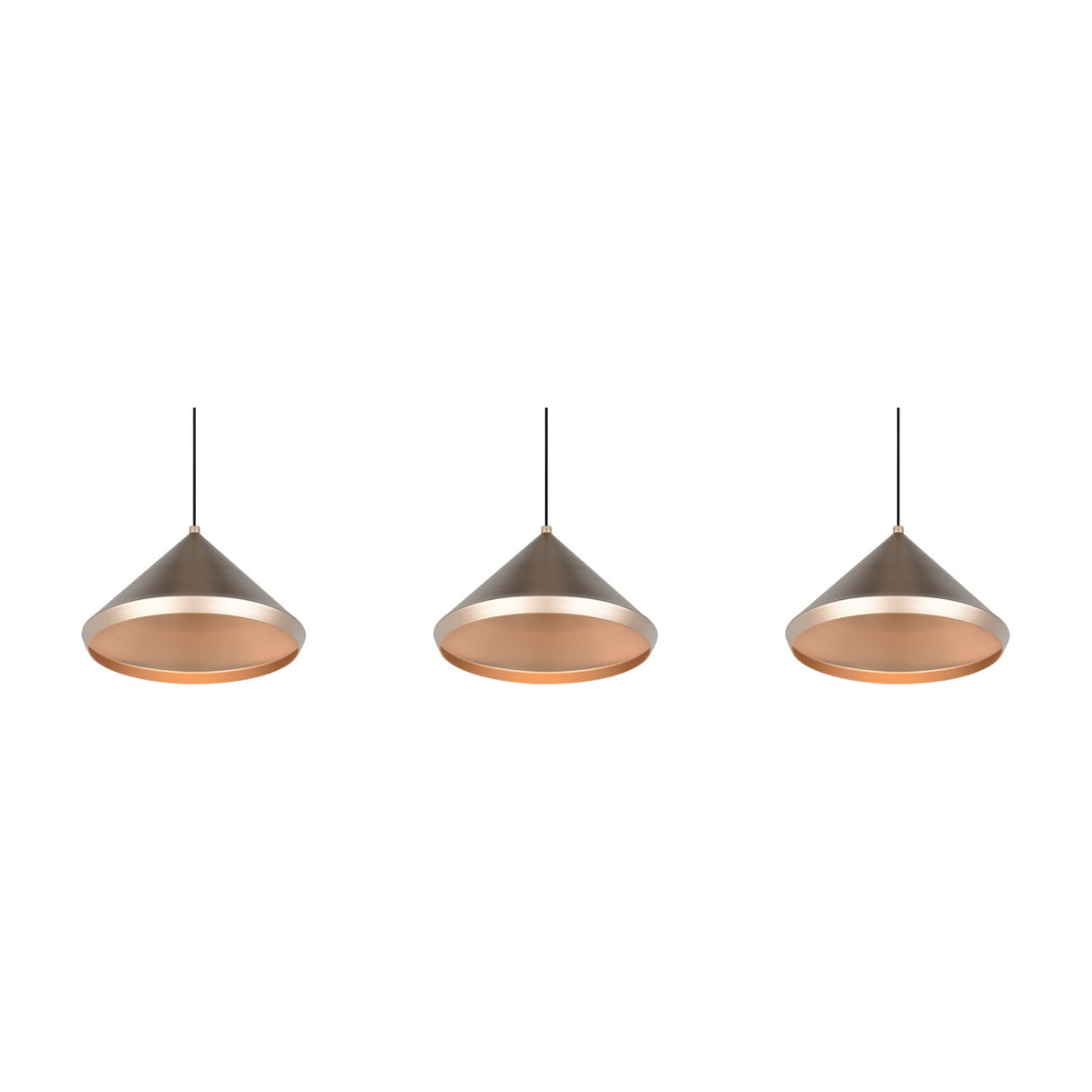 Laguna 3 Light LED Cone Chandelier – Coffee