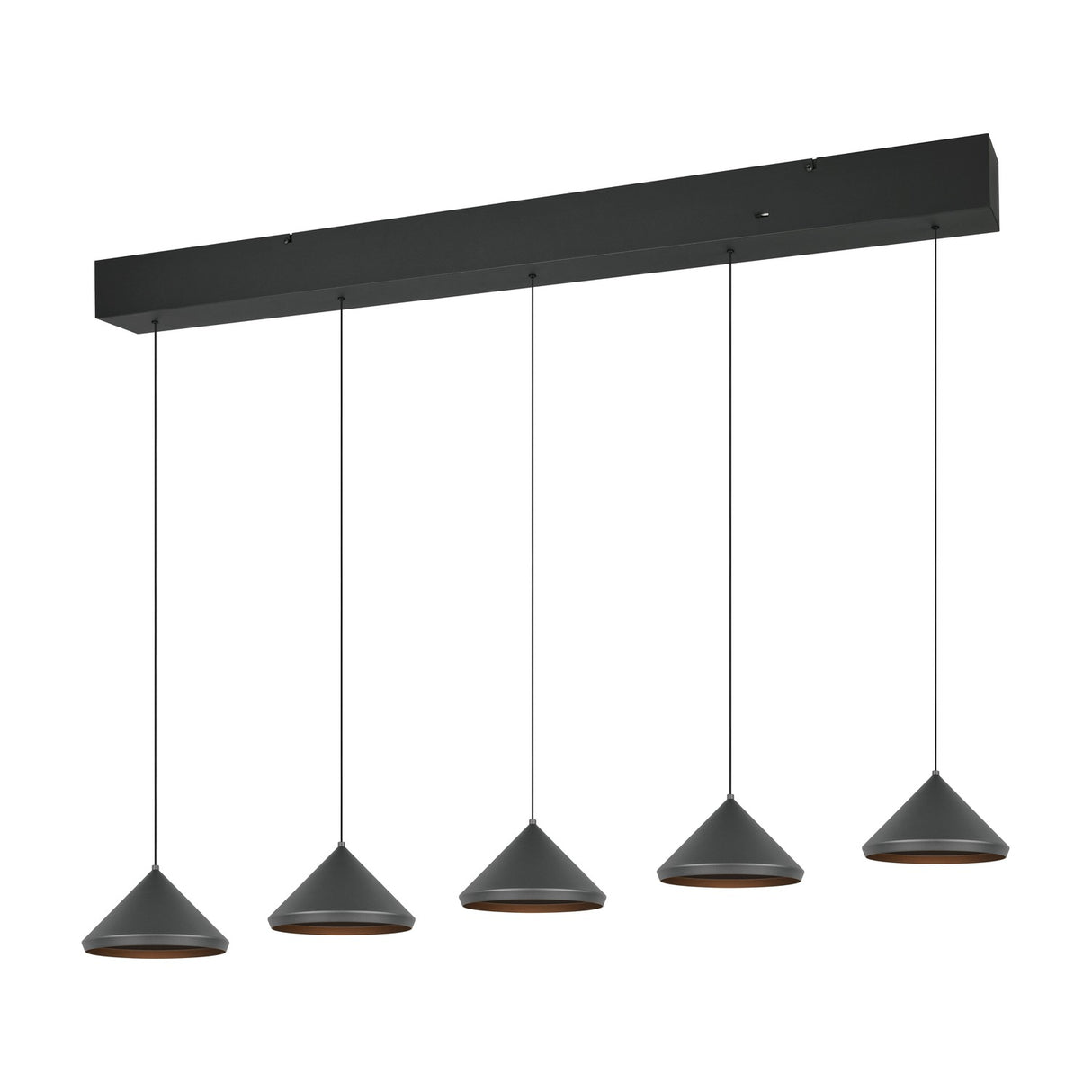 Laguna 5 Light LED Cone Chandelier – Matt Black