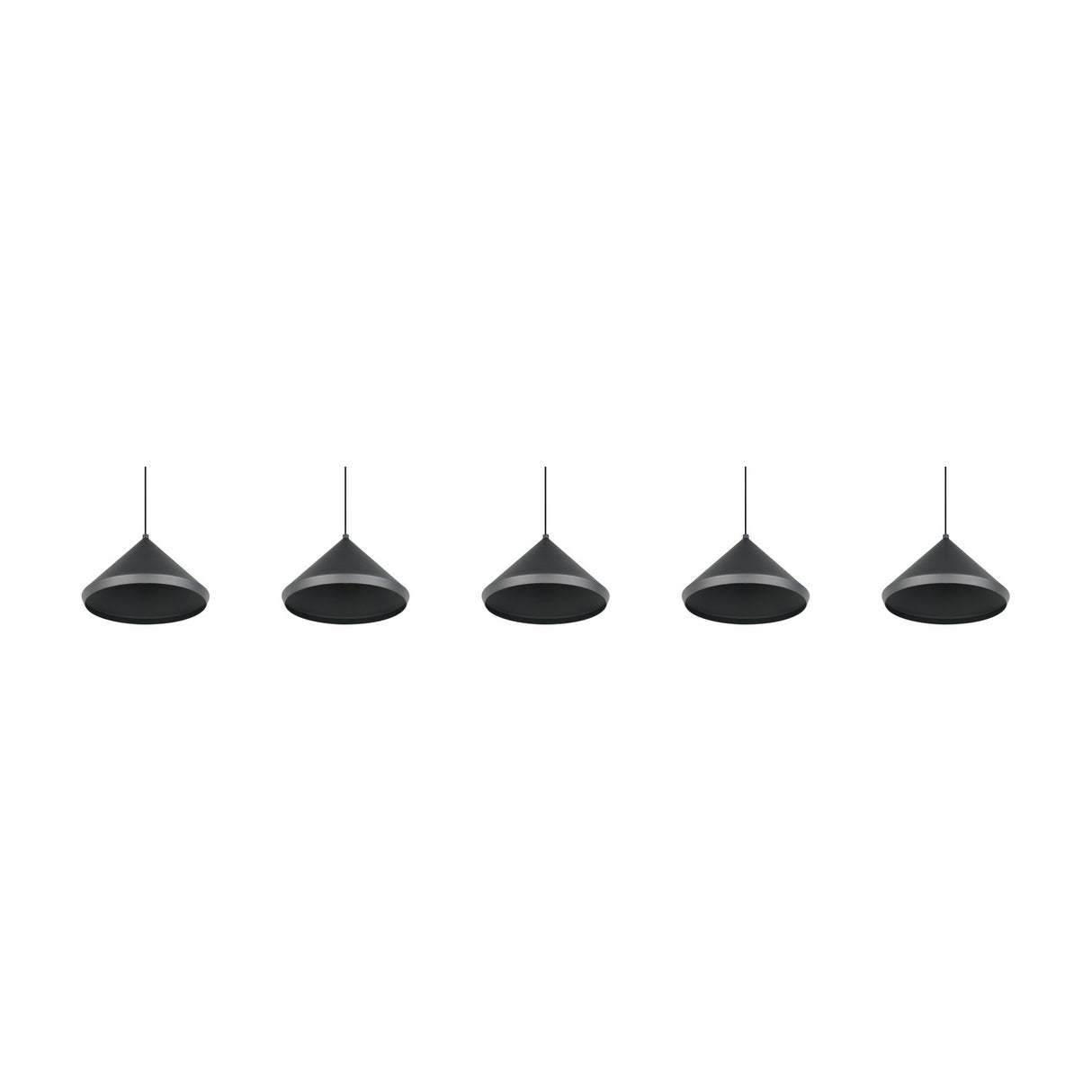 Laguna 5 Light LED Cone Chandelier – Matt Black