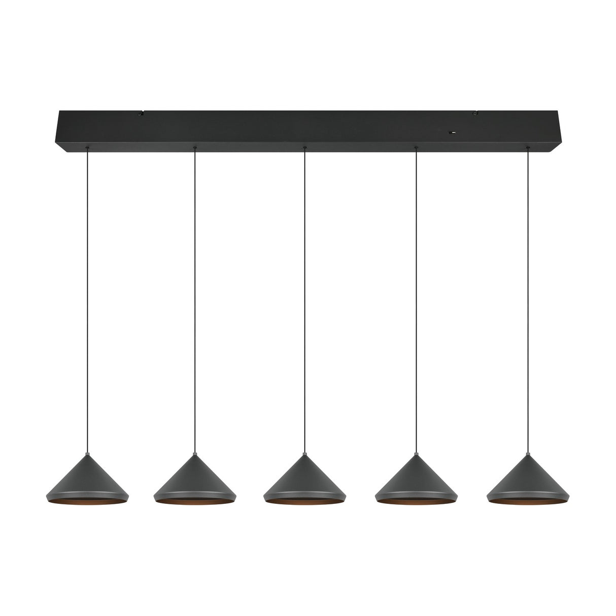 Laguna 5 Light LED Cone Chandelier – Matt Black