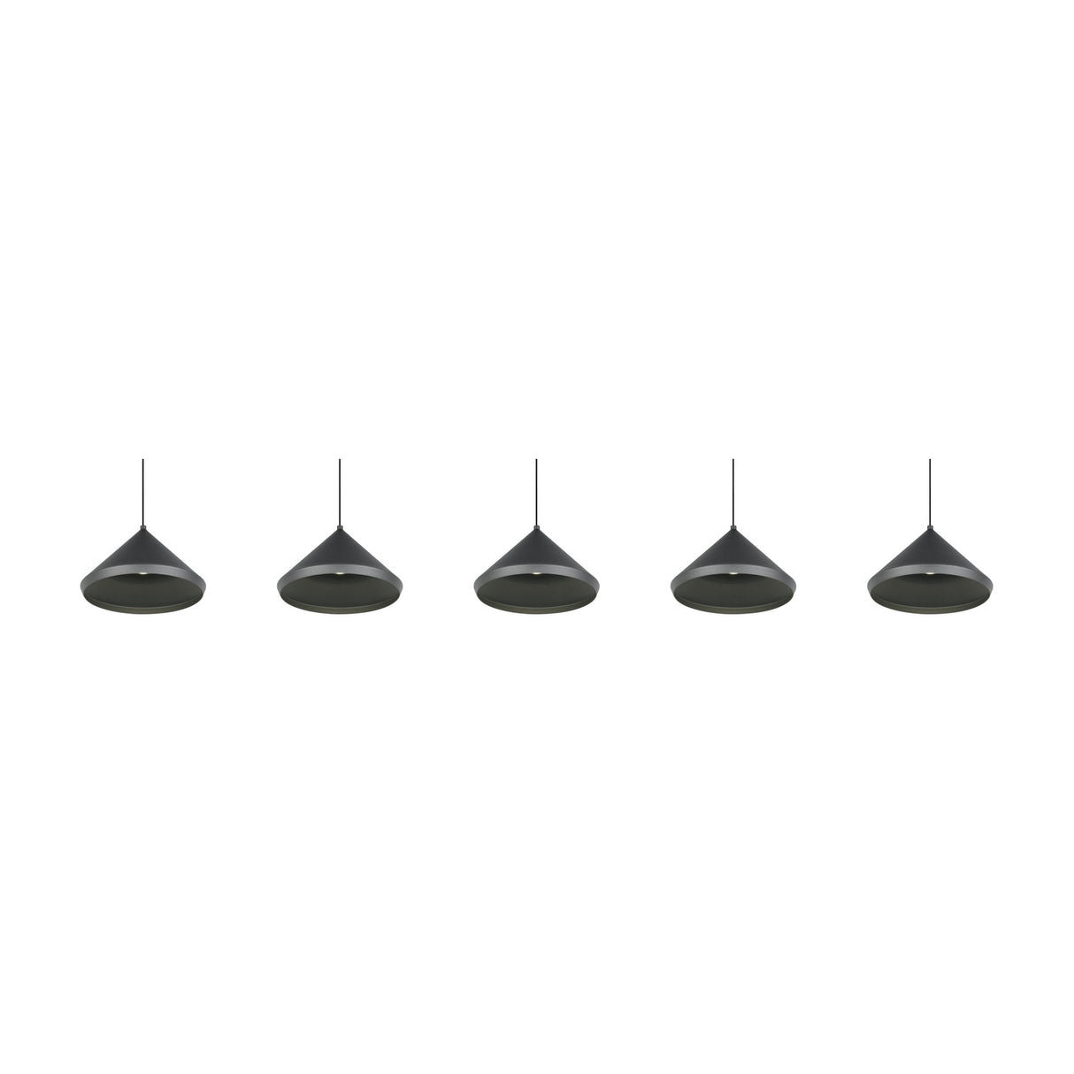 Laguna 5 Light LED Cone Chandelier – Matt Black