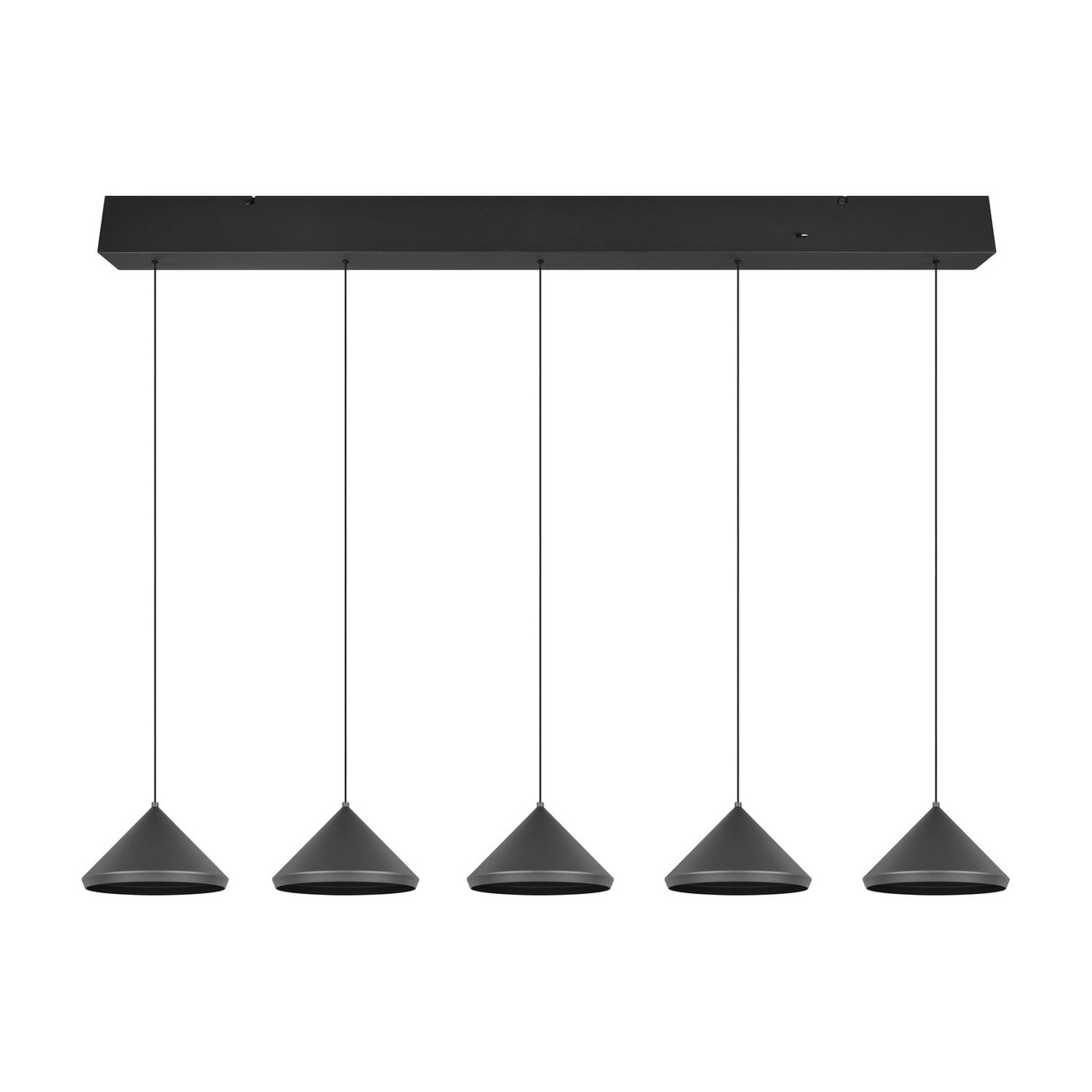 Laguna 5 Light LED Cone Chandelier – Matt Black