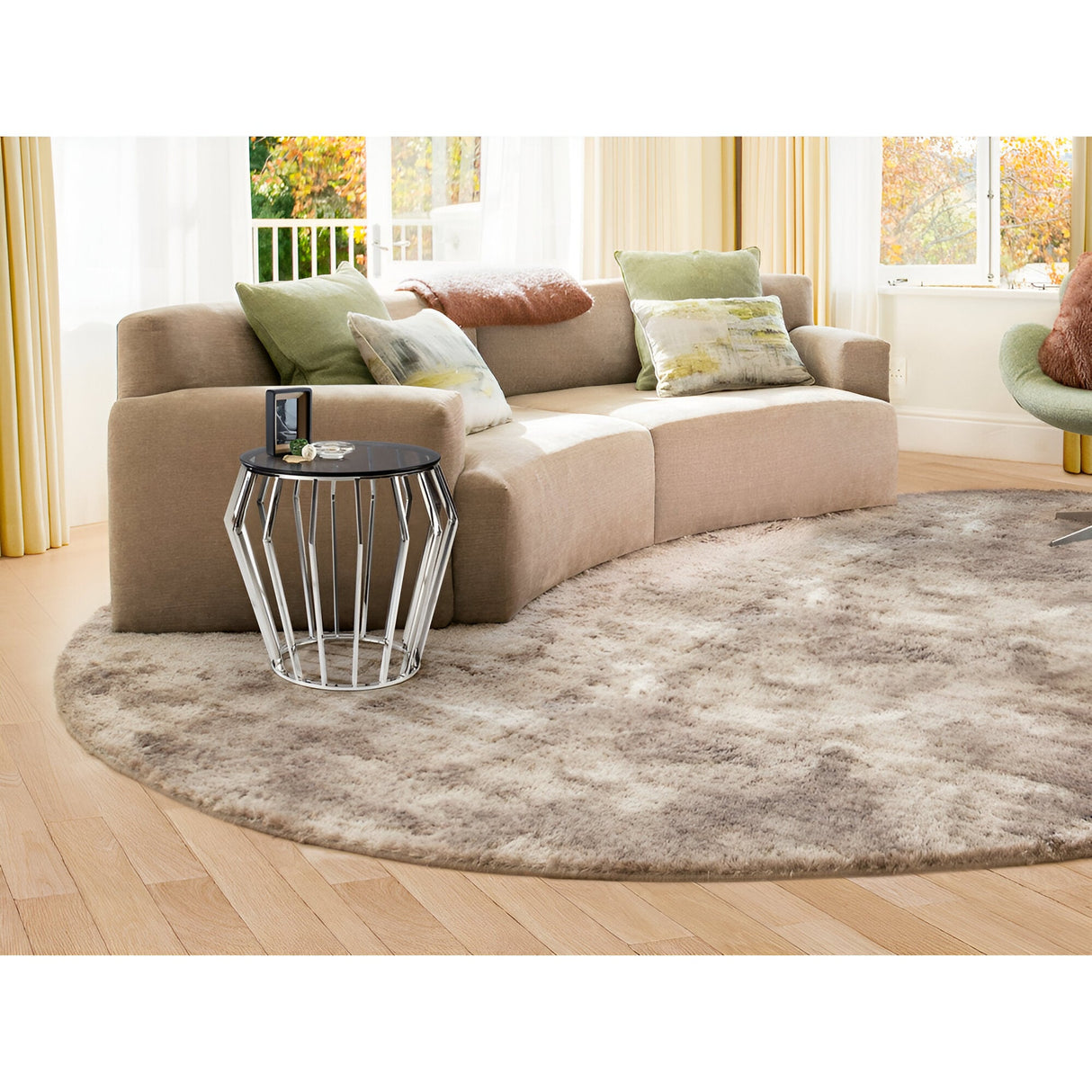 Ciros Small Stainless Steel & Glass Side Table - Smoked Black