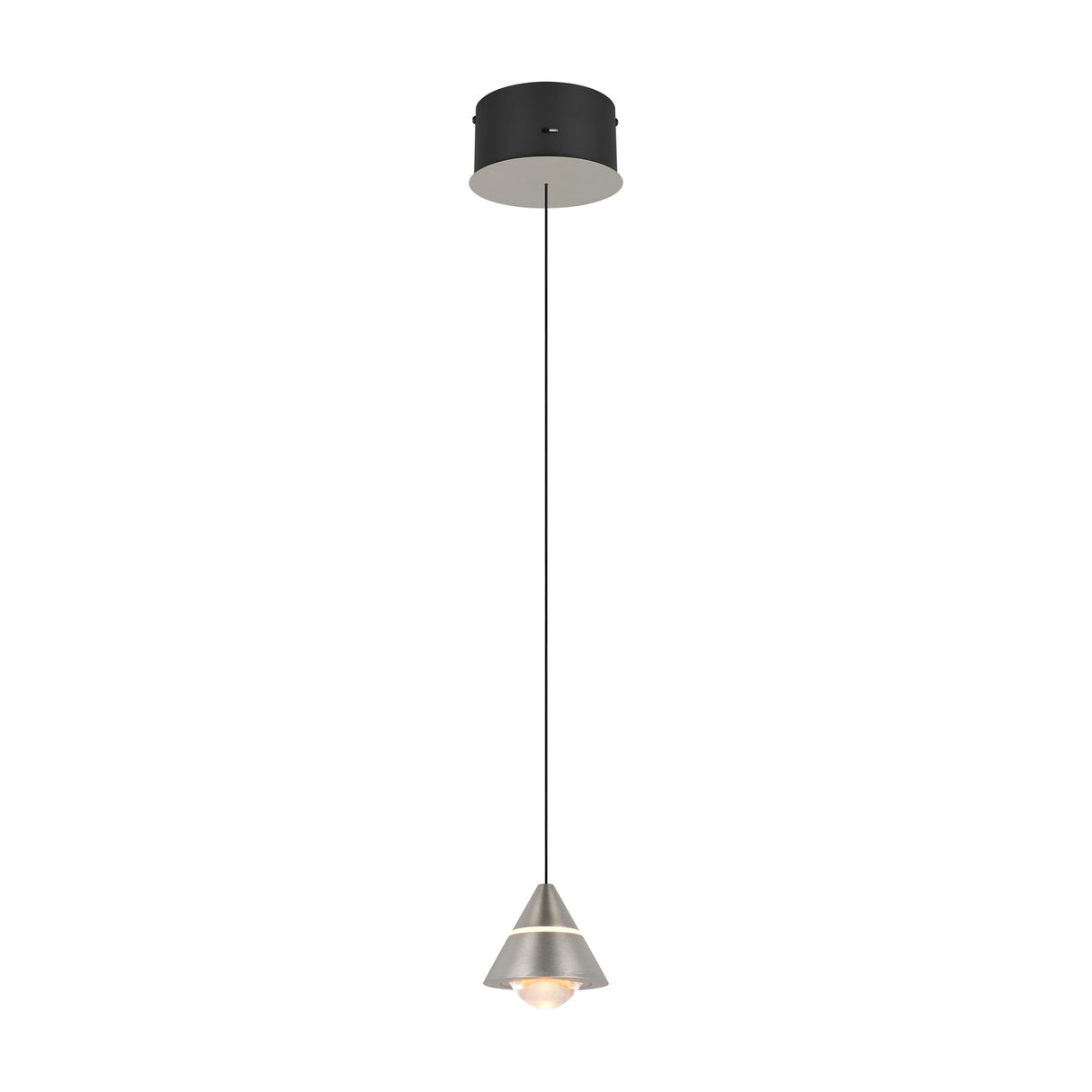 Romeo LED Glass Pendant – Satin Nickel