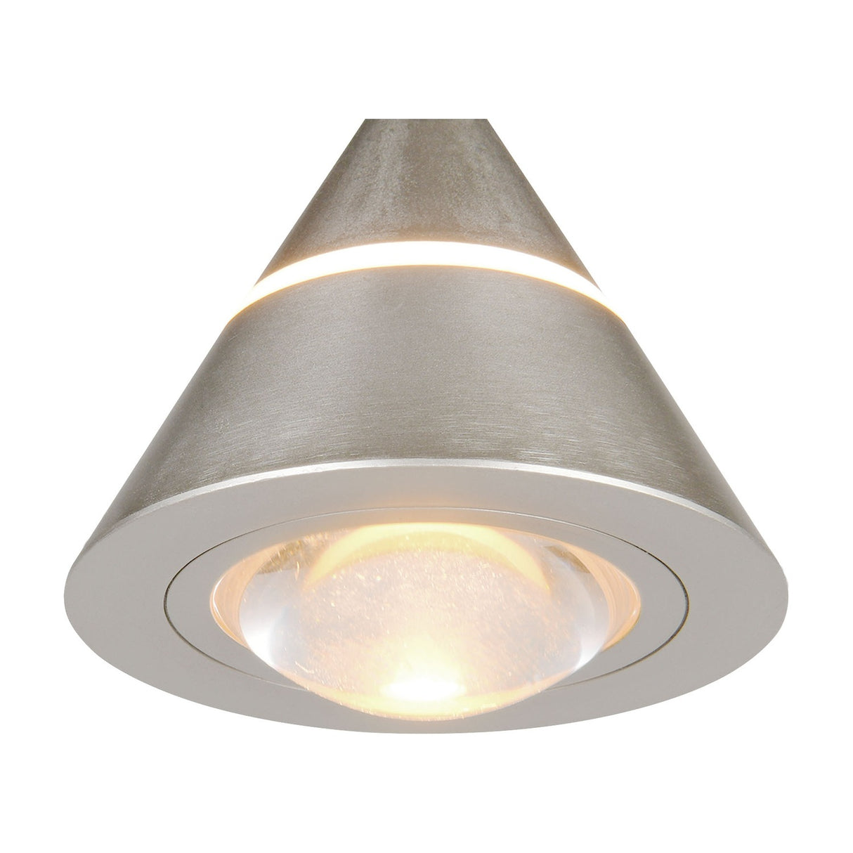 Romeo LED Glass Pendant – Satin Nickel