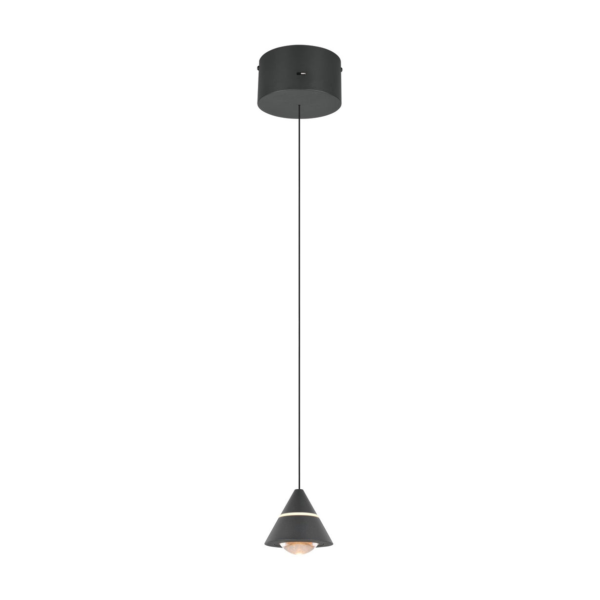 Romeo LED Glass Pendant – Matt Black