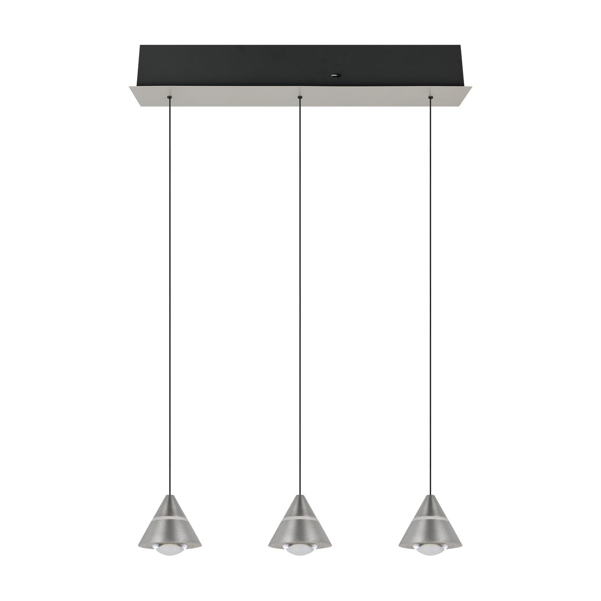 Romeo 3 Light LED Glass Chandelier – Satin Nickel