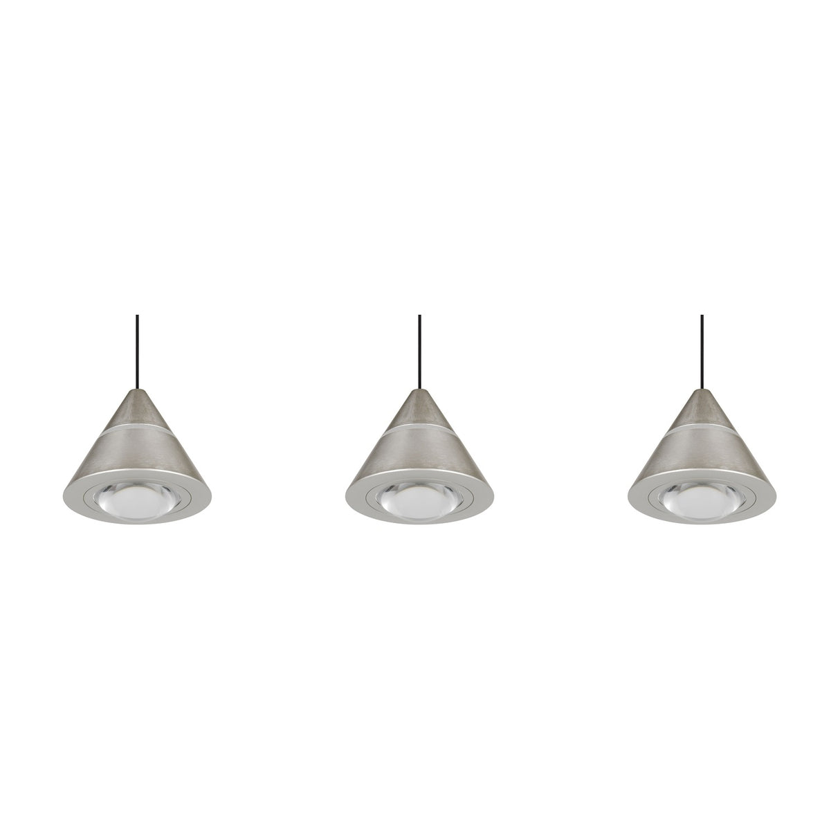 Romeo 3 Light LED Glass Chandelier – Satin Nickel