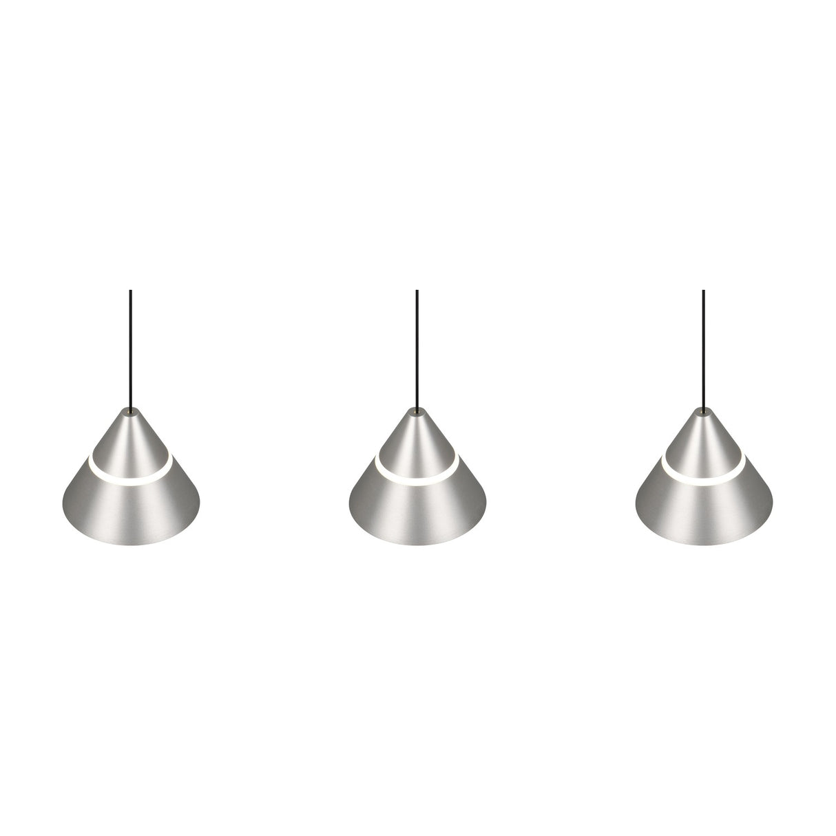 Romeo 3 Light LED Glass Chandelier – Satin Nickel