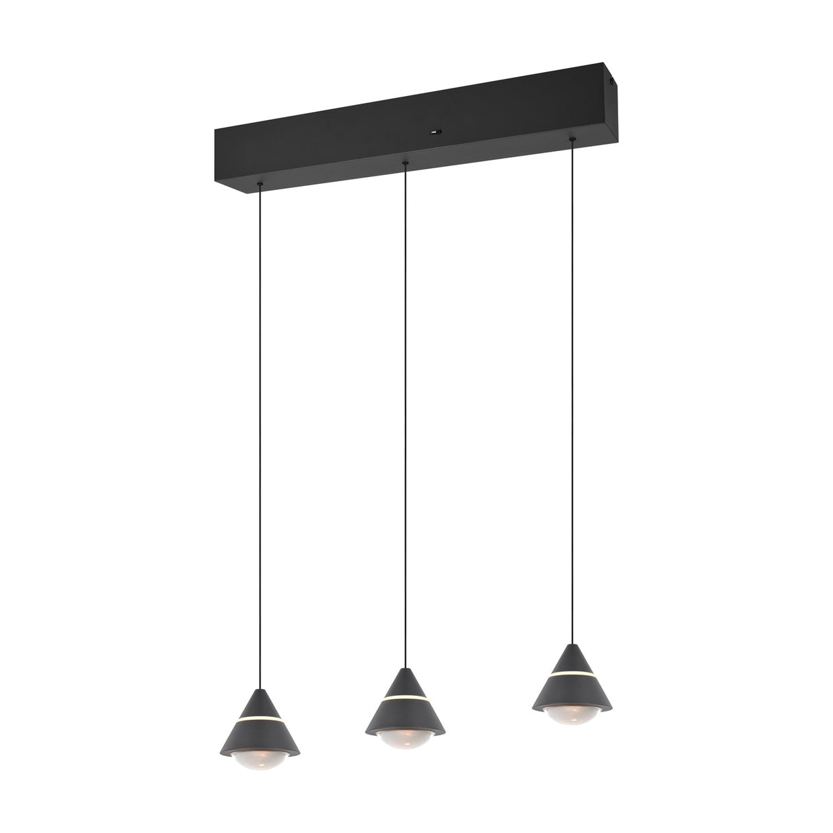Romeo 3 Light LED Cone Chandelier – Matt Black