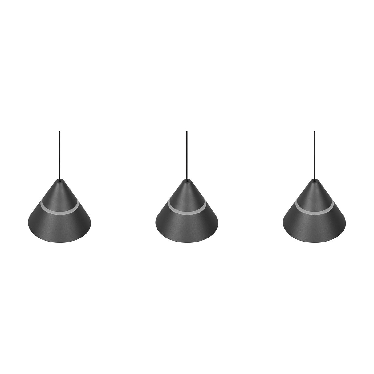 Romeo 3 Light LED Cone Chandelier – Matt Black