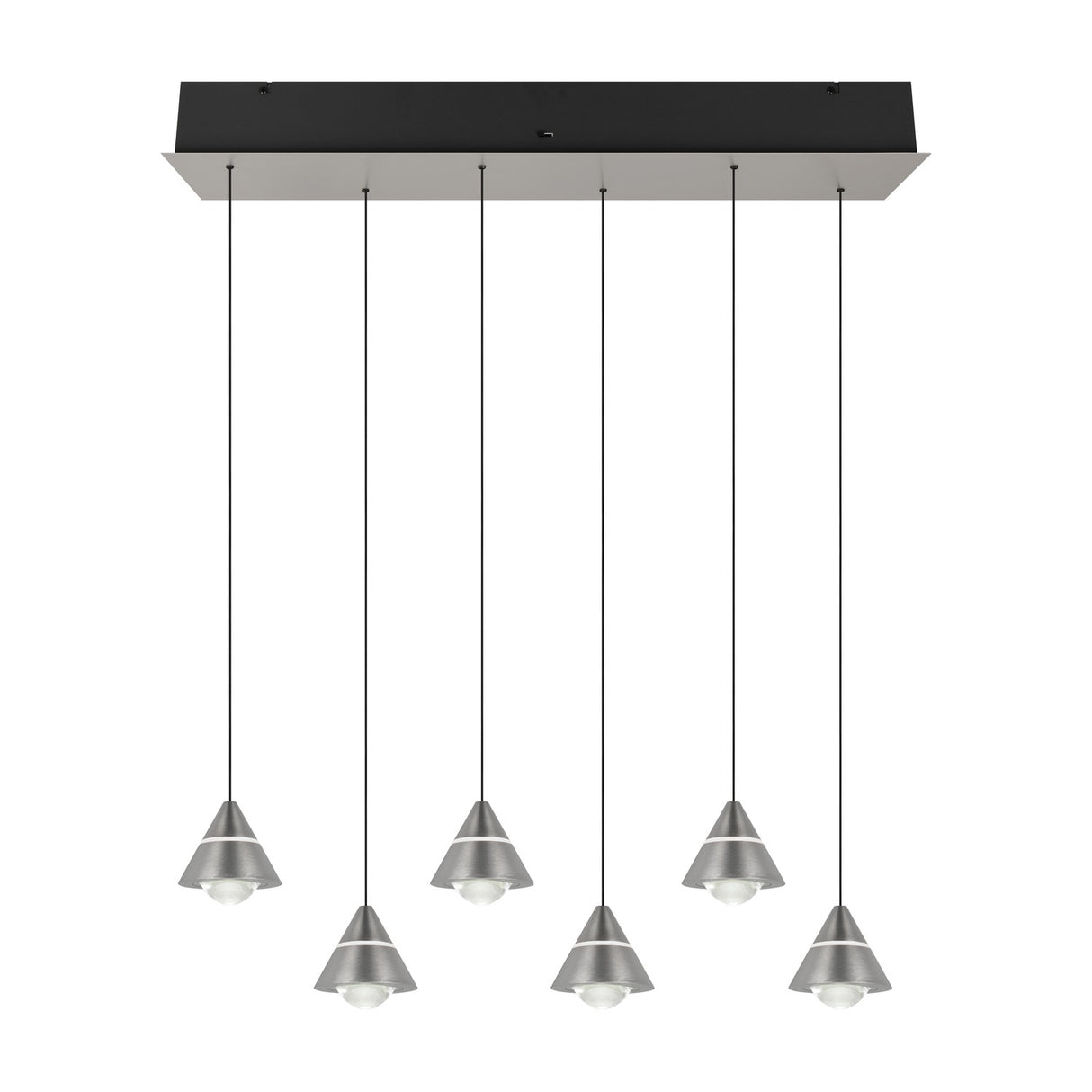 Romeo 6 Light LED Linear Chandelier – Satin Nickel