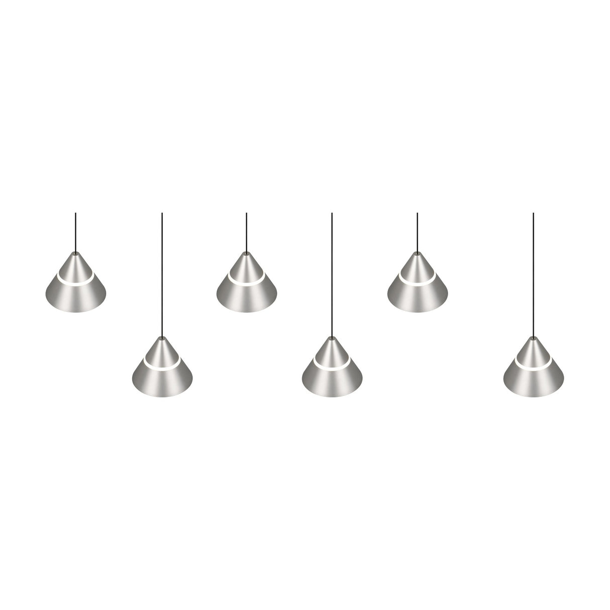 Romeo 6 Light LED Linear Chandelier – Satin Nickel