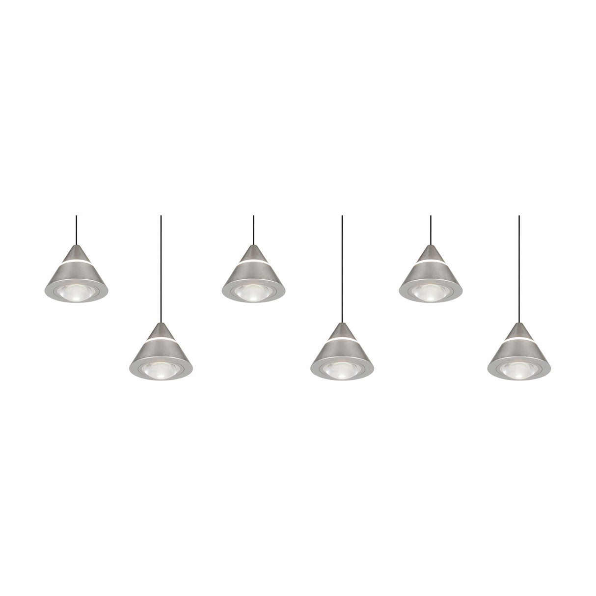 Romeo 6 Light LED Linear Chandelier – Satin Nickel