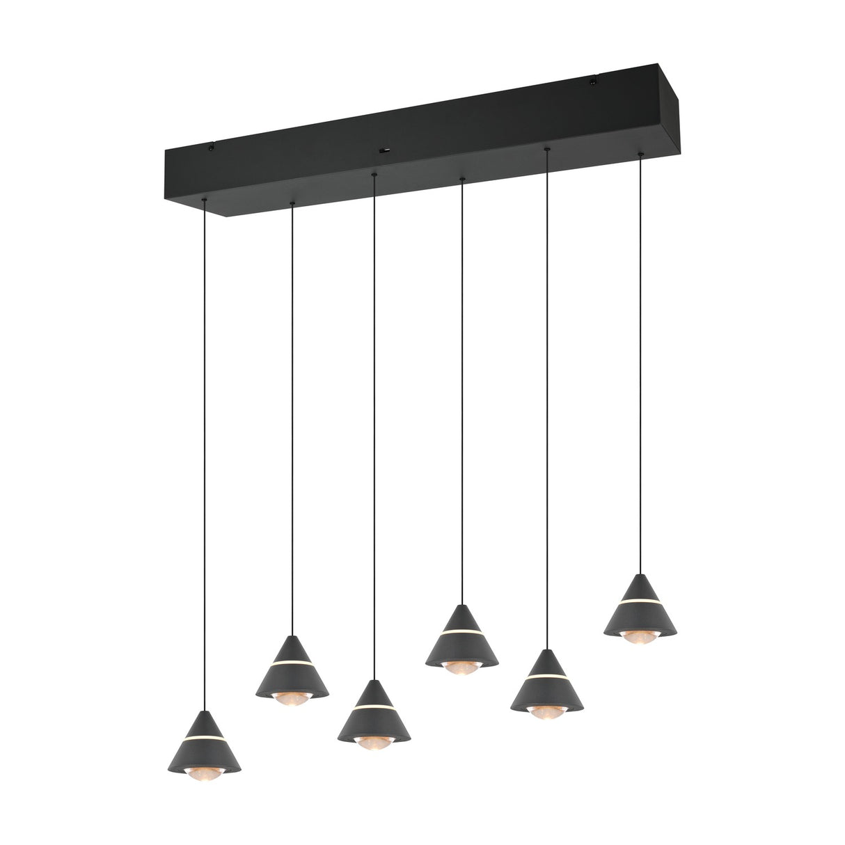 Romeo 6 Light LED Chandelier – Matt Black