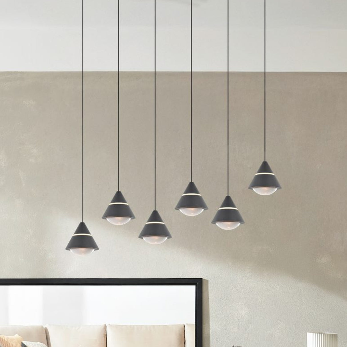 Romeo 6 Light LED Chandelier – Matt Black