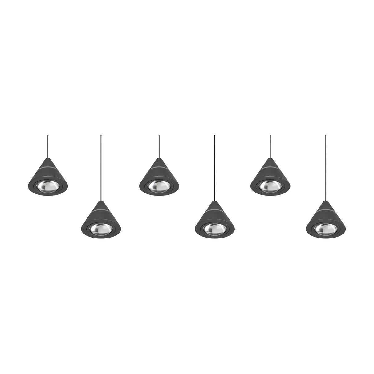 Romeo 6 Light LED Chandelier – Matt Black