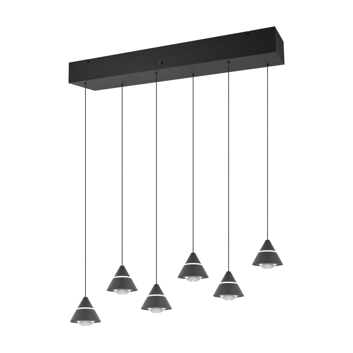 Romeo 6 Light LED Chandelier – Matt Black