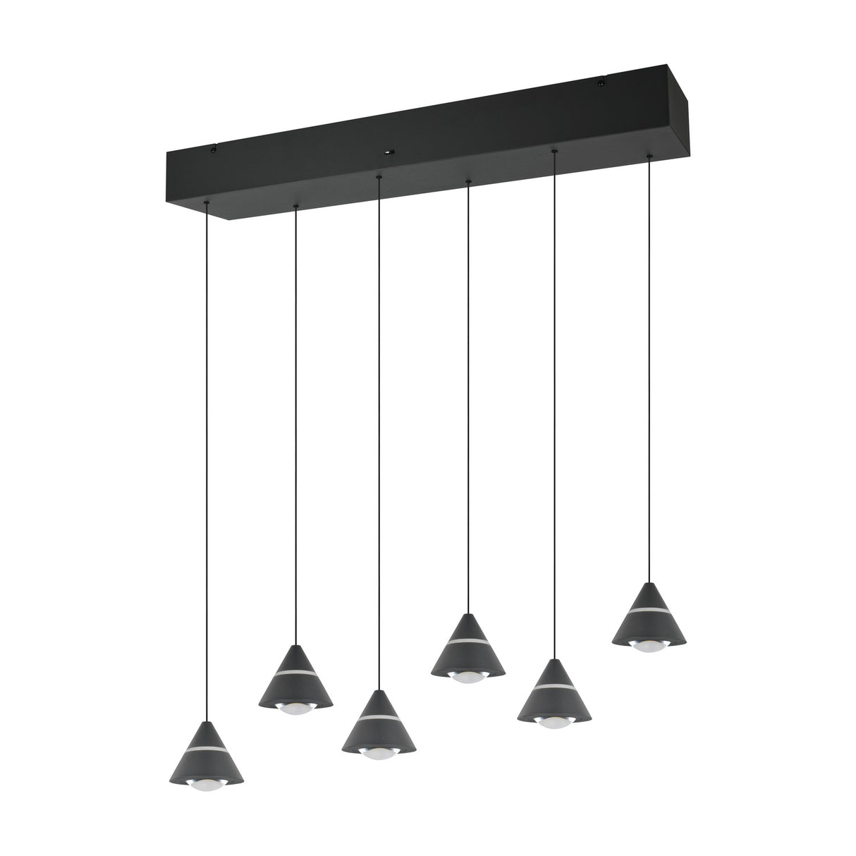 Romeo 6 Light LED Chandelier – Matt Black