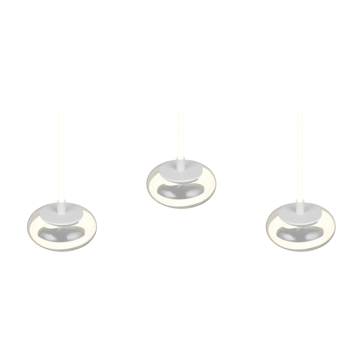 Tarsia 3 Light LED Glass Chandelier – Matt White