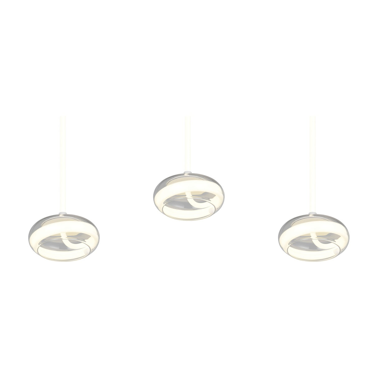 Tarsia 3 Light LED Glass Chandelier – Matt White