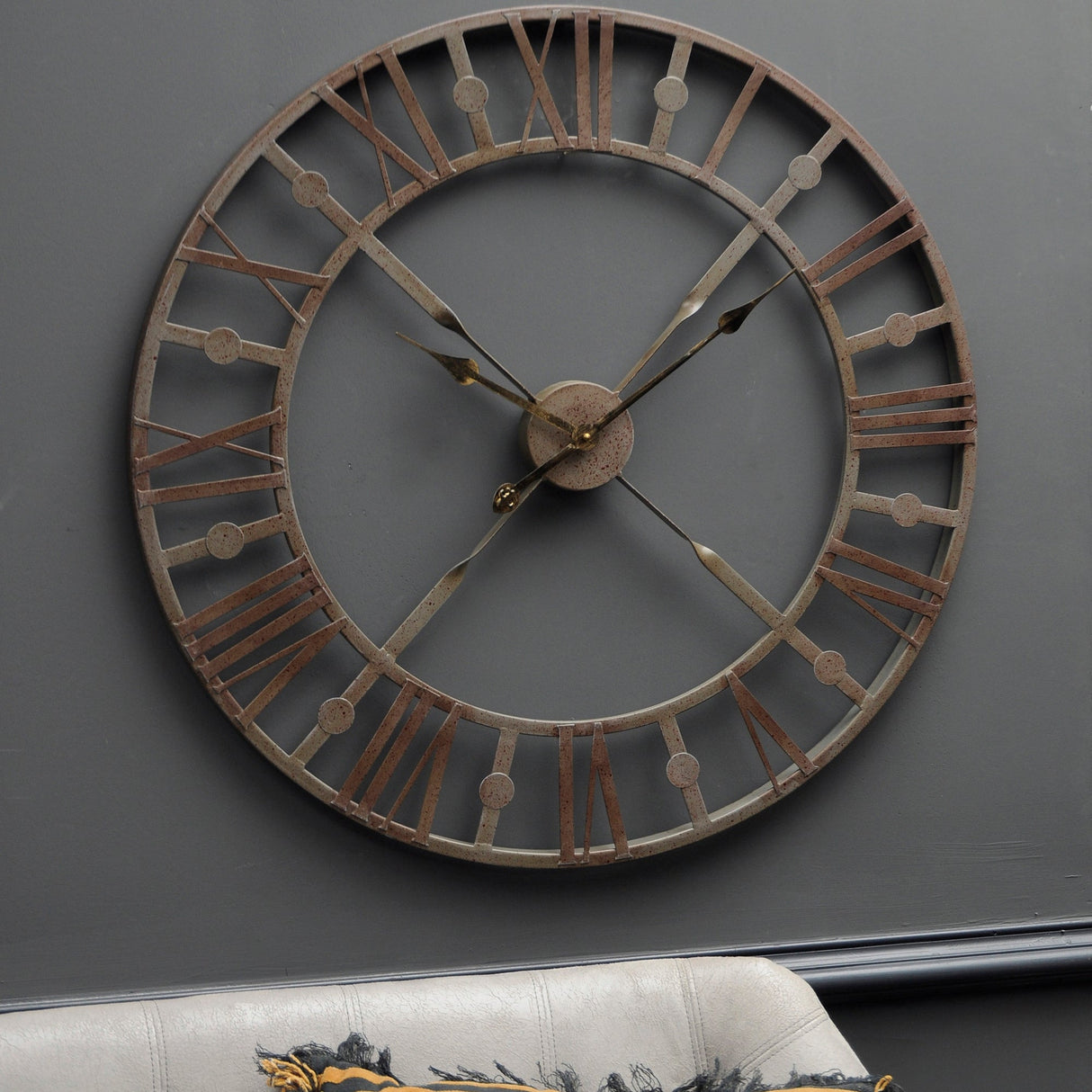 Skeleton Wall Clock - Antique Grey