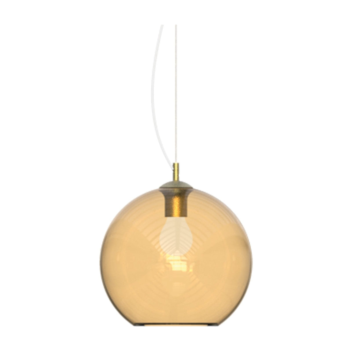 Nemo Globe Pendant Light 400mm - Chrome & Amber Glass