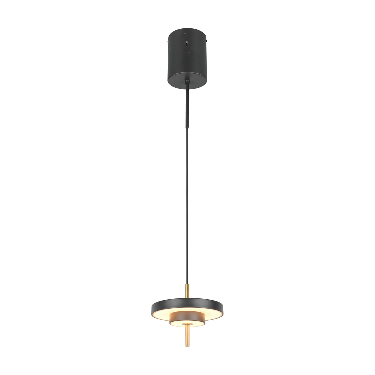Keaton LED Disc Chandelier – Black & Gold