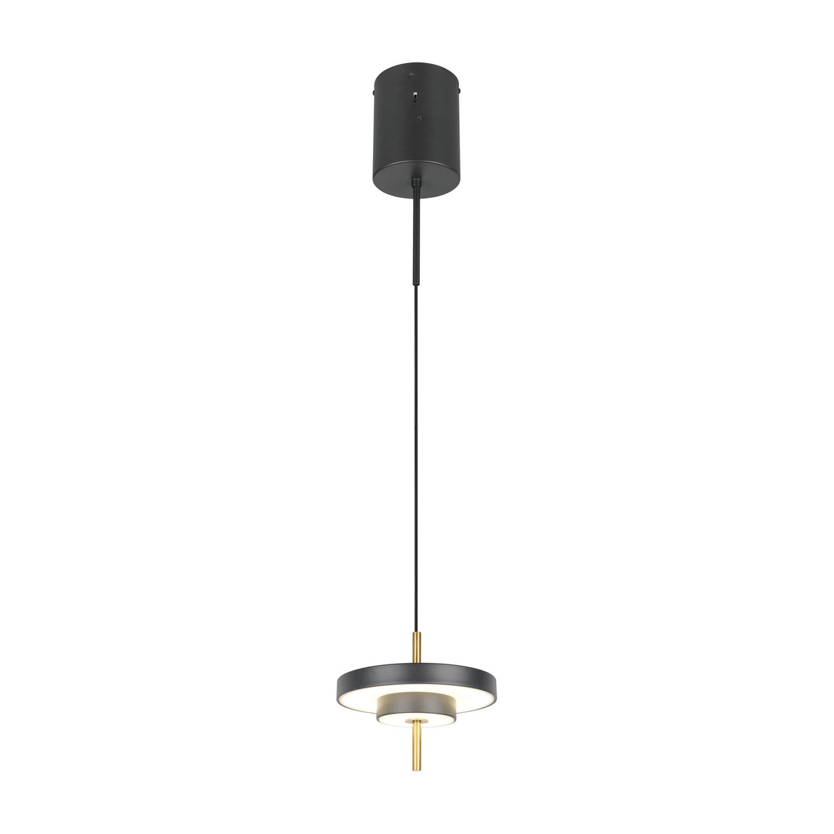 Keaton LED Disc Chandelier – Black & Gold