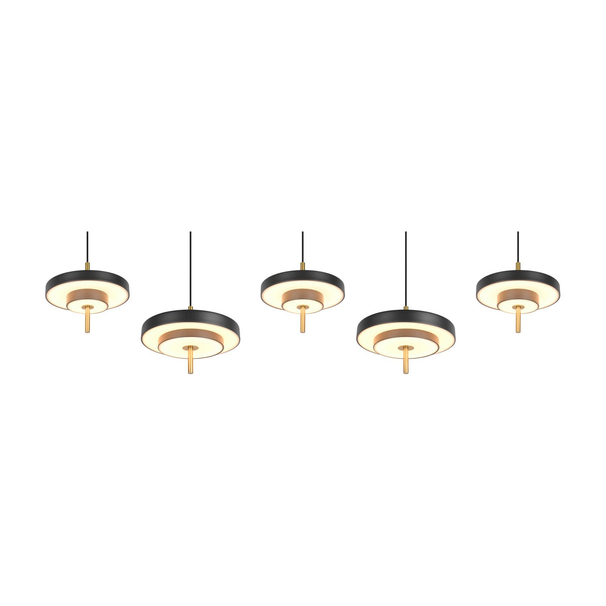 Keaton 5 Light LED Linear Chandelier – Black & Gold