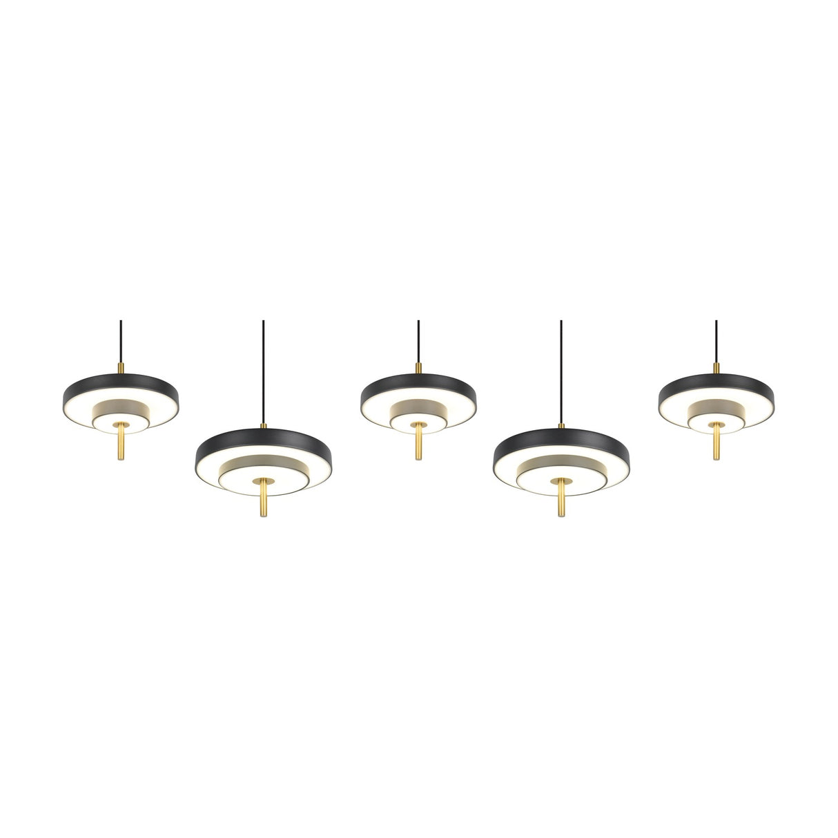 Keaton 5 Light LED Linear Chandelier – Black & Gold