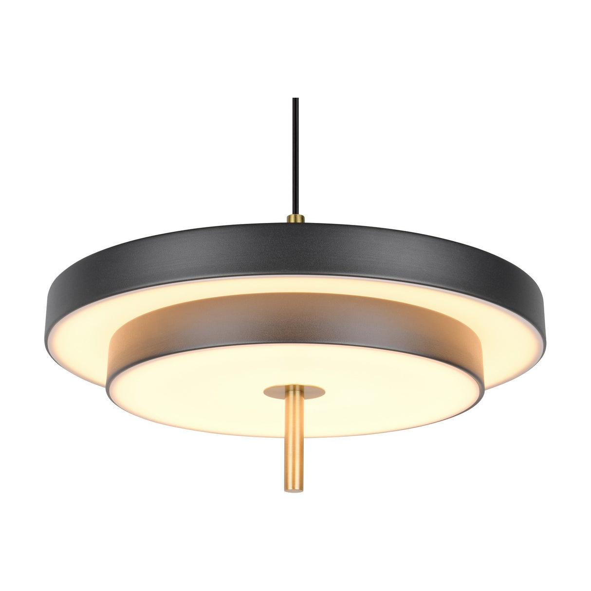 Keaton 40cm LED Glass Chandelier – Black & Gold