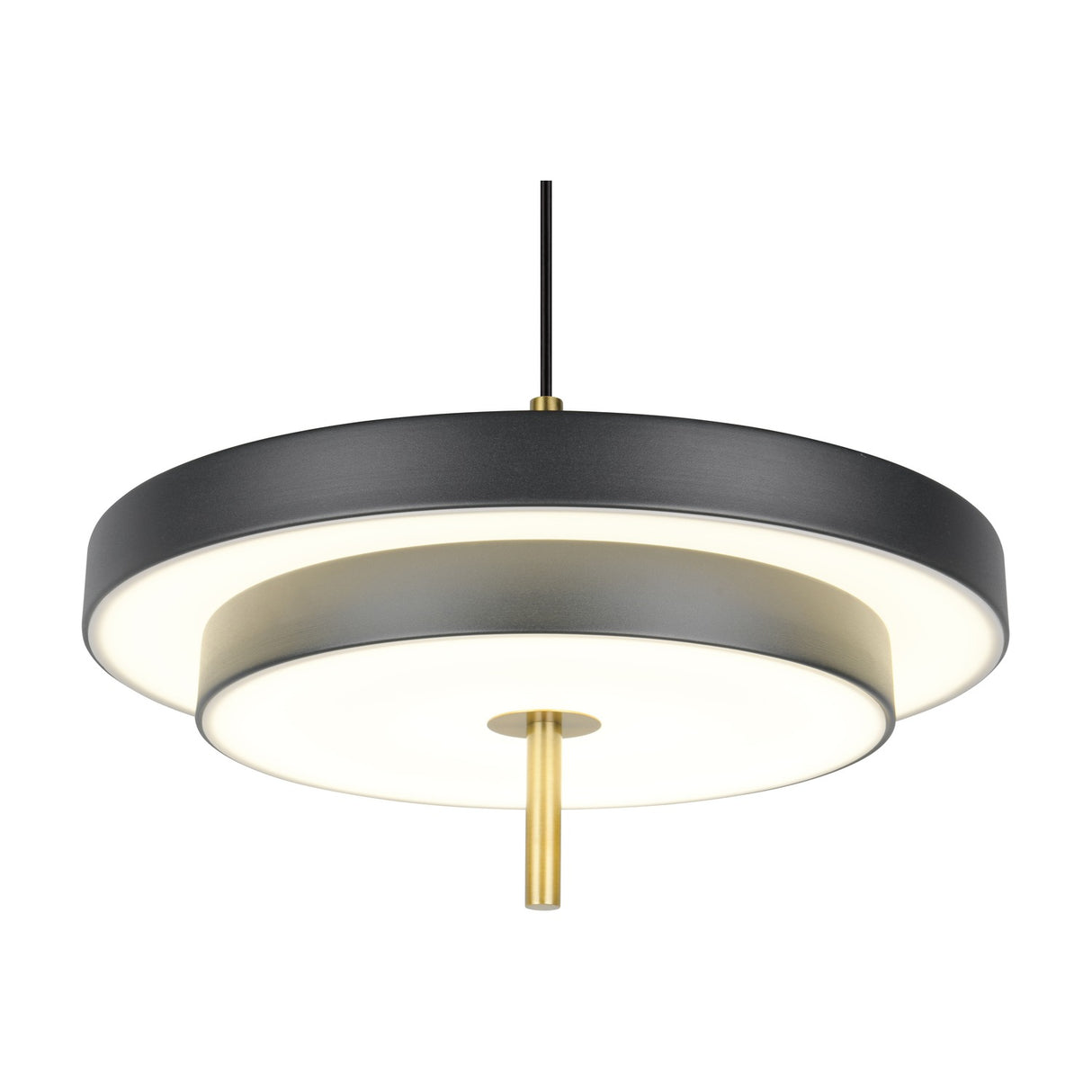 Keaton 40cm LED Glass Chandelier – Black & Gold