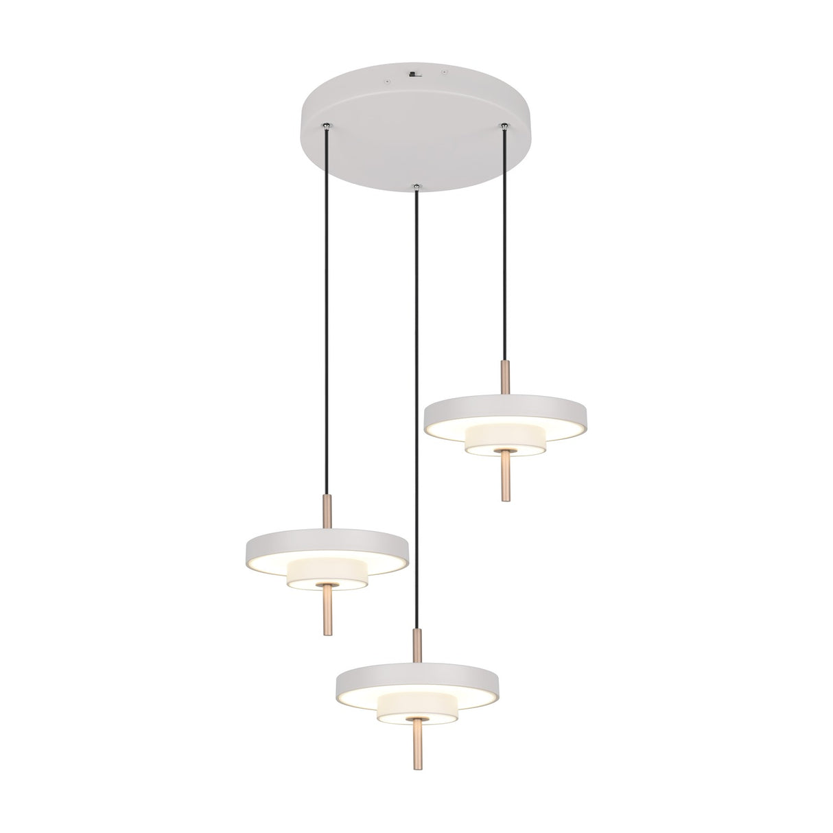 Keaton 3 Light LED Glass Chandelier – Warm Grey