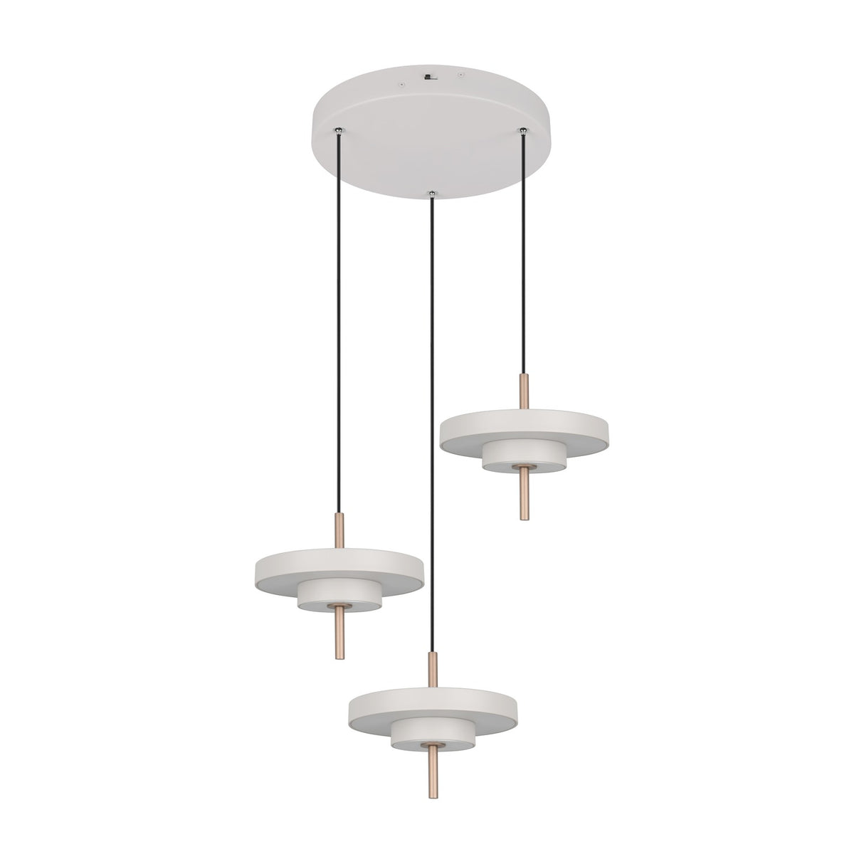 Keaton 3 Light LED Glass Chandelier – Warm Grey