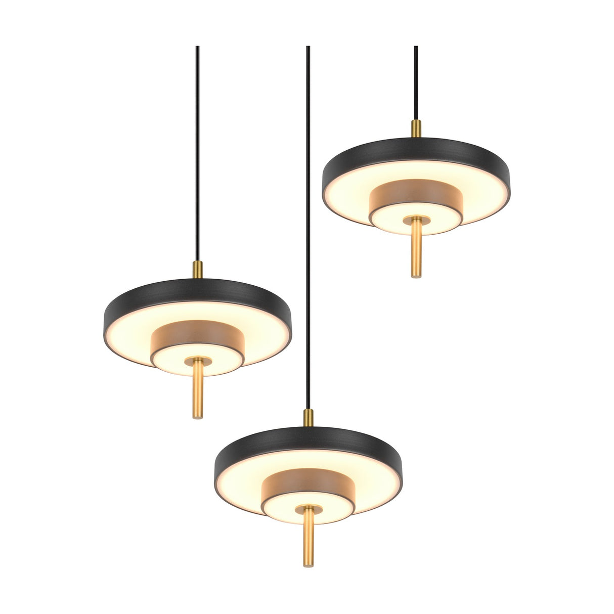 Keaton 3 Light LED Chandelier – Black & Gold