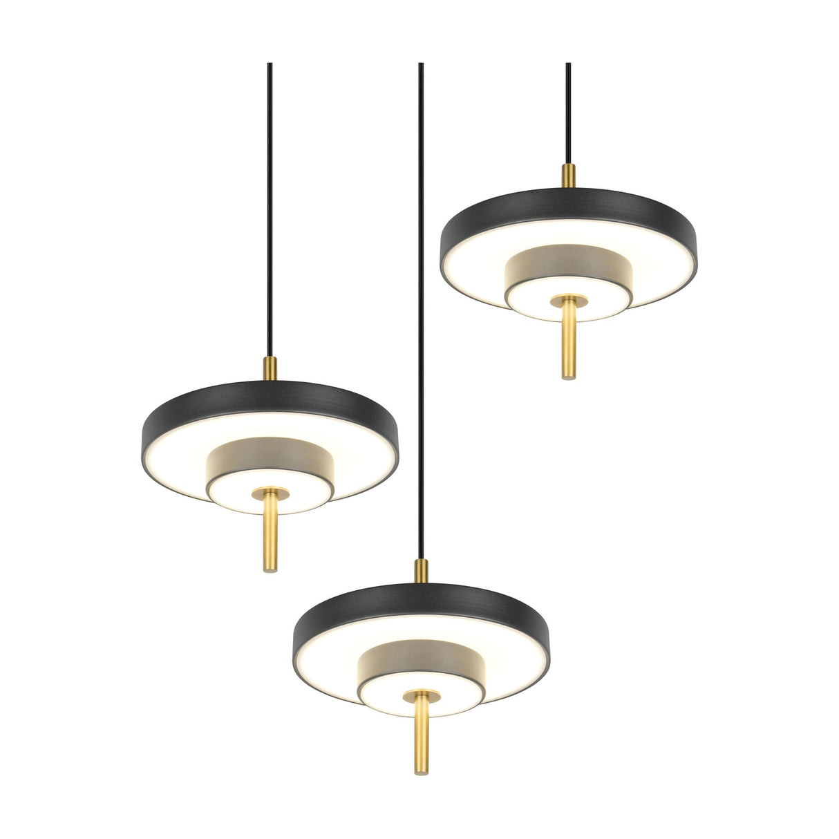 Keaton 3 Light LED Chandelier – Black & Gold