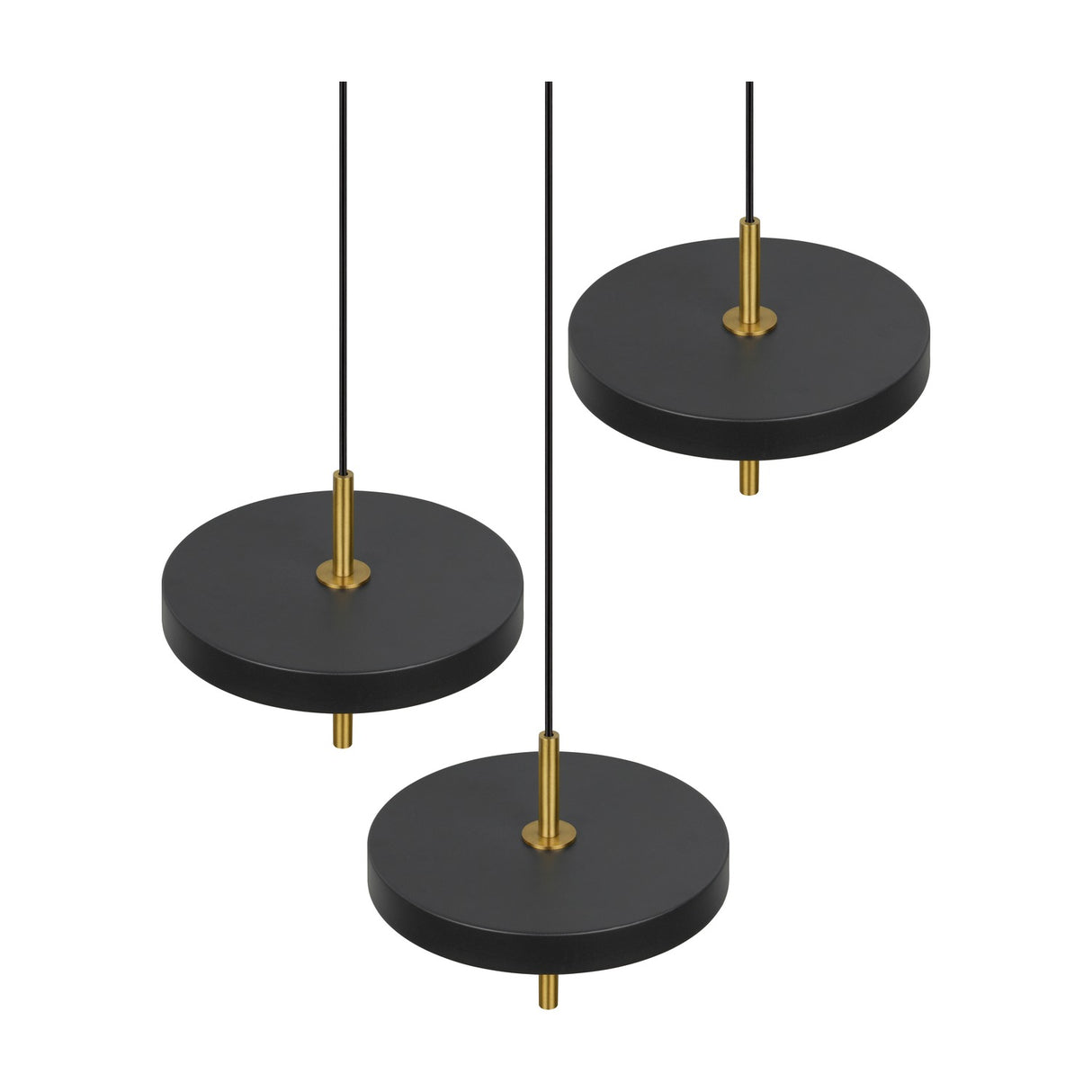 Keaton 3 Light LED Chandelier – Black & Gold